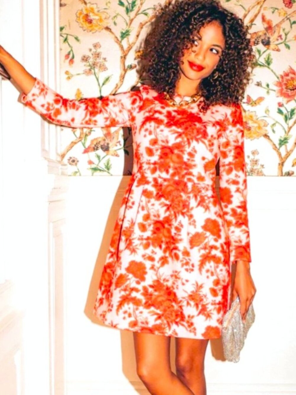 NWT Tuckernuck Zinnia Bloom Drew Dress in Pink & Red Florals Size L